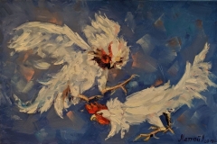 The-cock-fight-2.-2019.-oil-on-canvas-40x60-cm